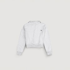 Cropped Collar Sweat Shirt (Gray)