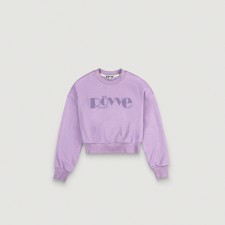 Cropped Signature Embo Sweat Shirt (Purple)