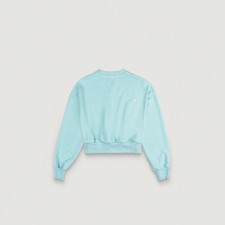 Cropped Sweat Shirt (Light Blue)