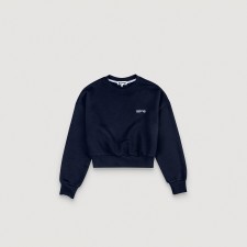 Cropped Sweat Shirt (Navy)