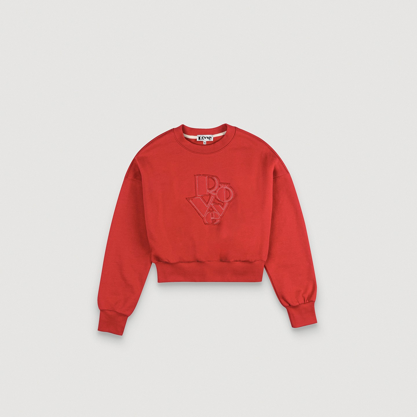 Cropped Cut Off Sweat Shirt (Red)