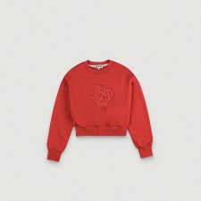 Cropped Cut Off Sweat Shirt (Red)