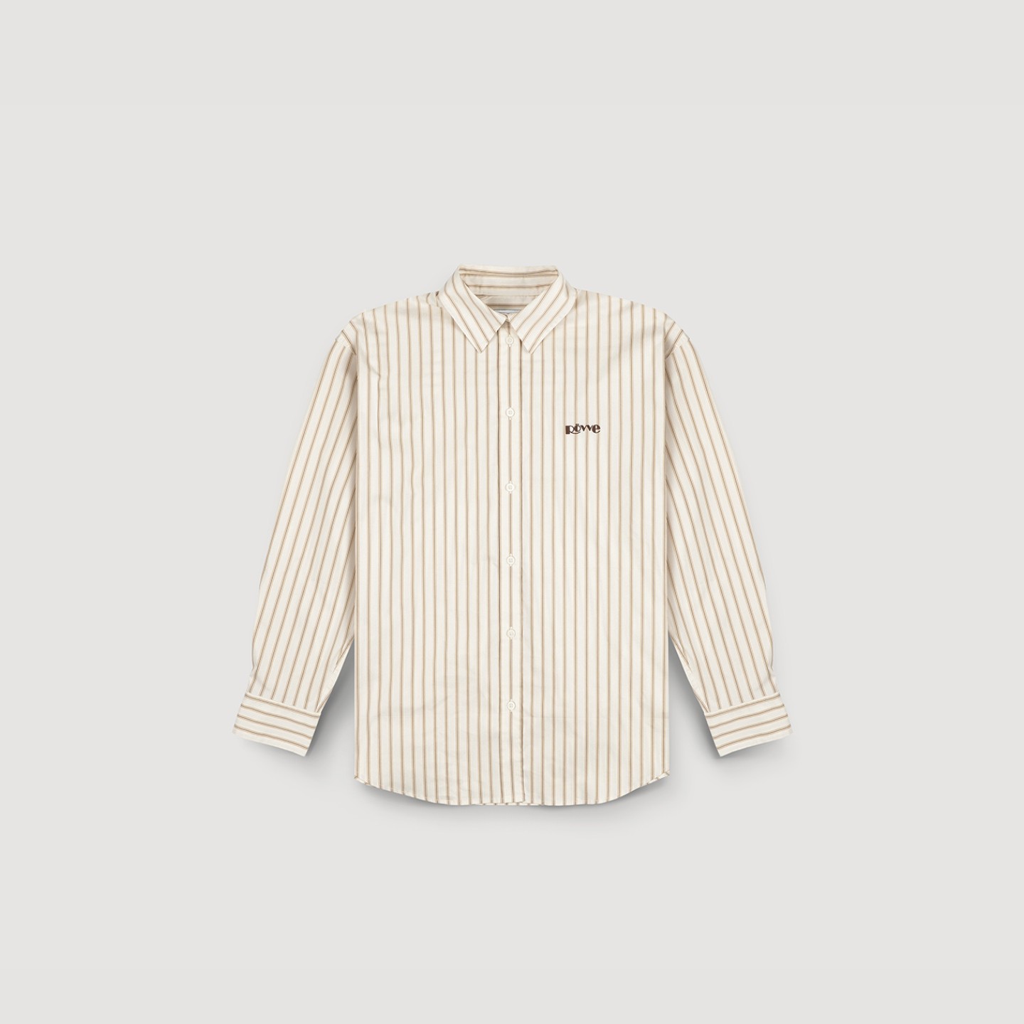 Cotton Stripe shirt (Light Brown)