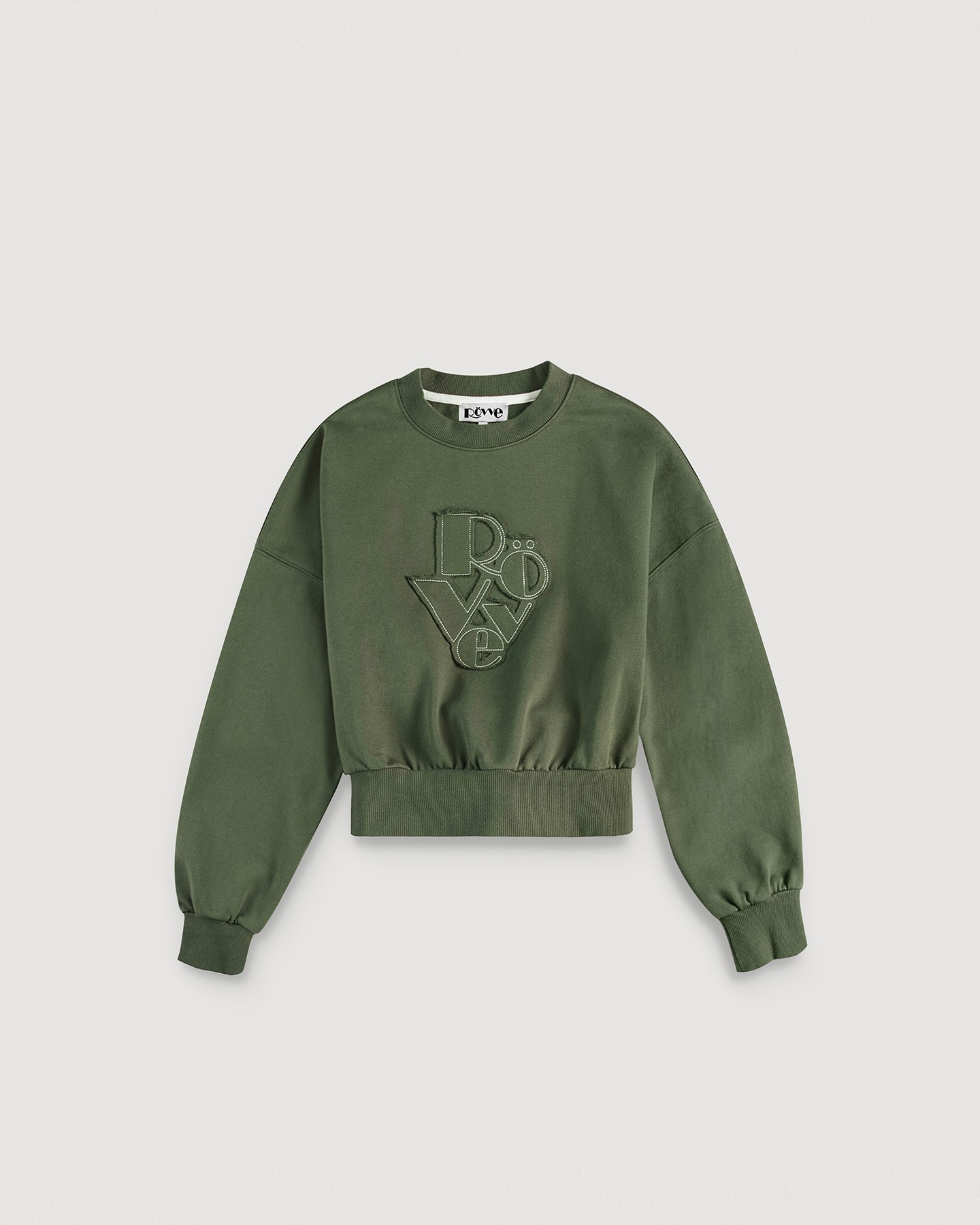 Crop Cut Off Sweat Shirt (Deep Khaki)