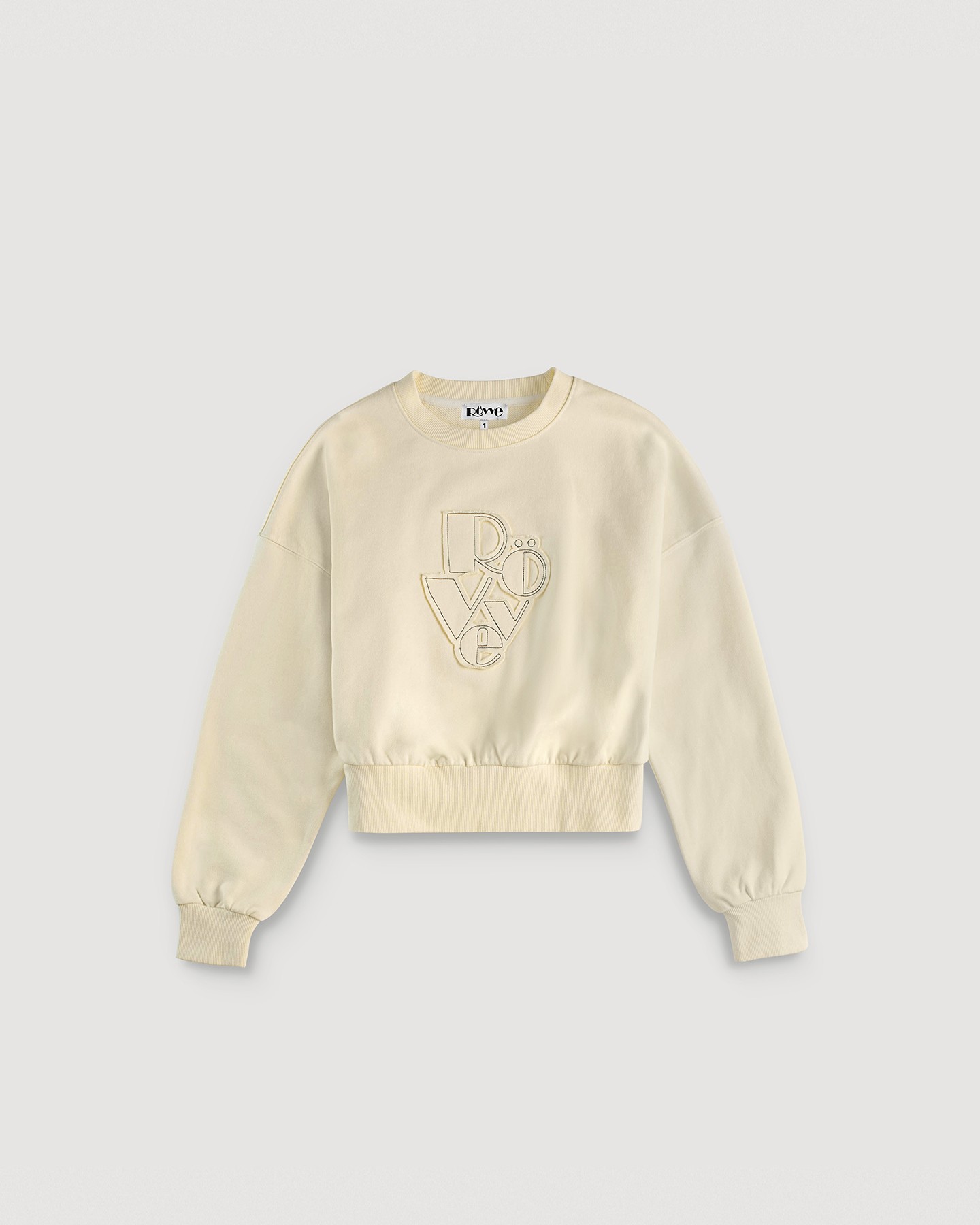 Crop Cut Off Sweat Shirt (Ivory)