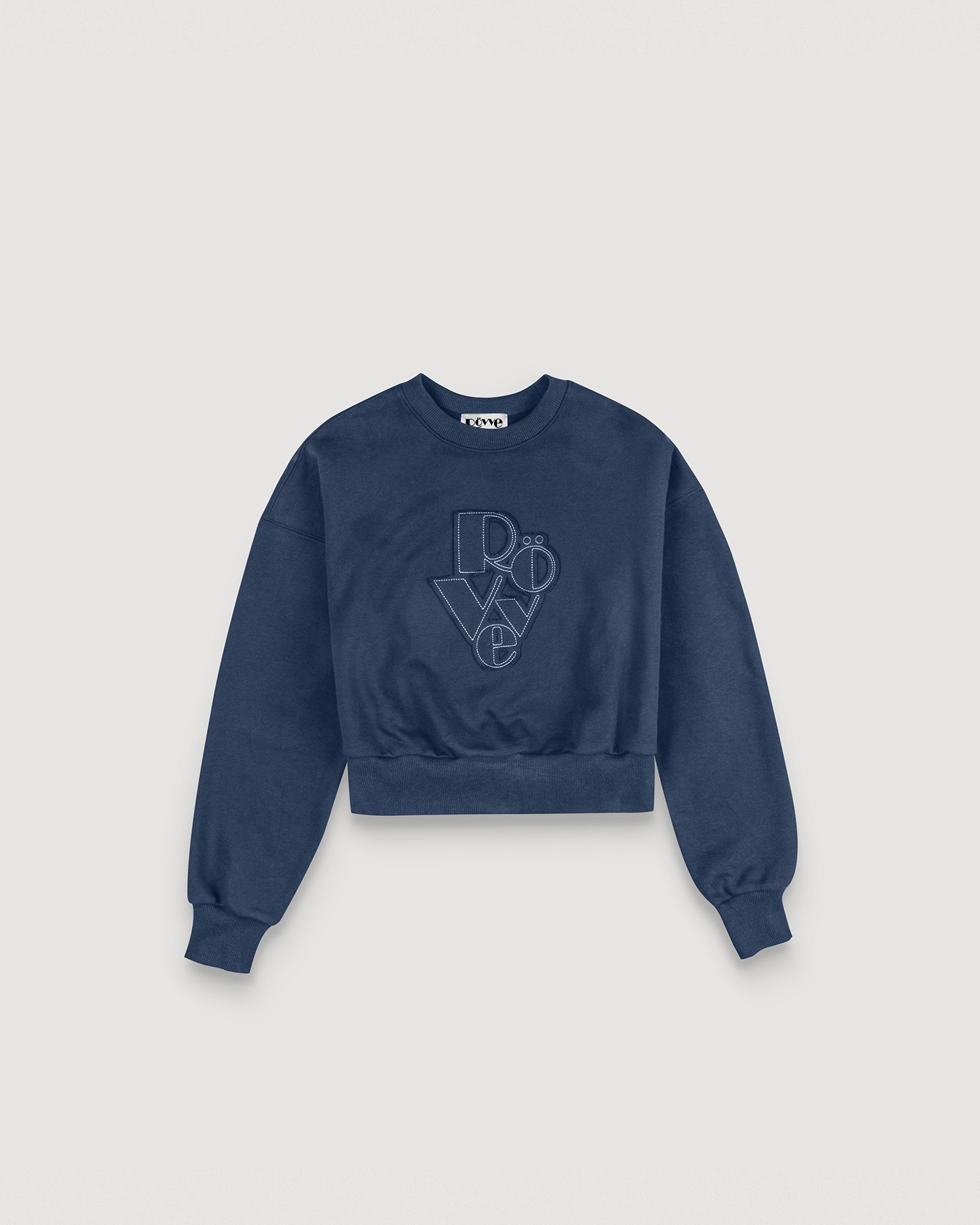 Crop Cut Off Sweat Shirt (Deep Navy)